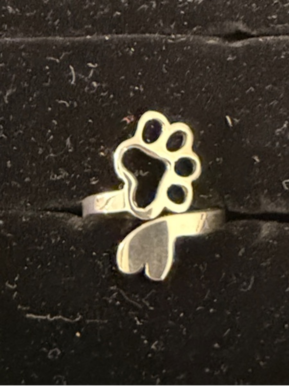 Paw Print Silver Ring - Animal Lover Jewelry